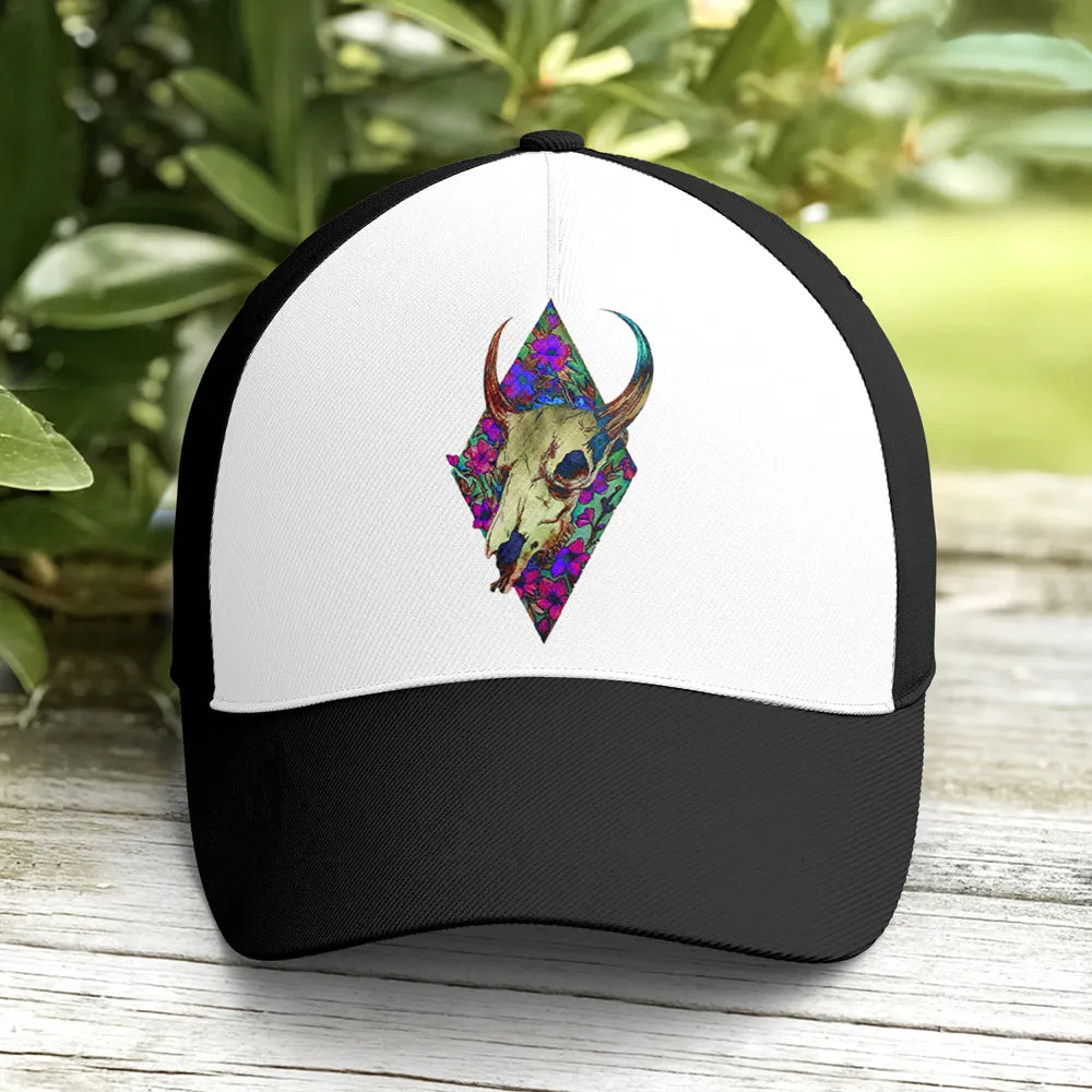 Goth Floral Taurus Classic Style Baseball Cap Coolspod