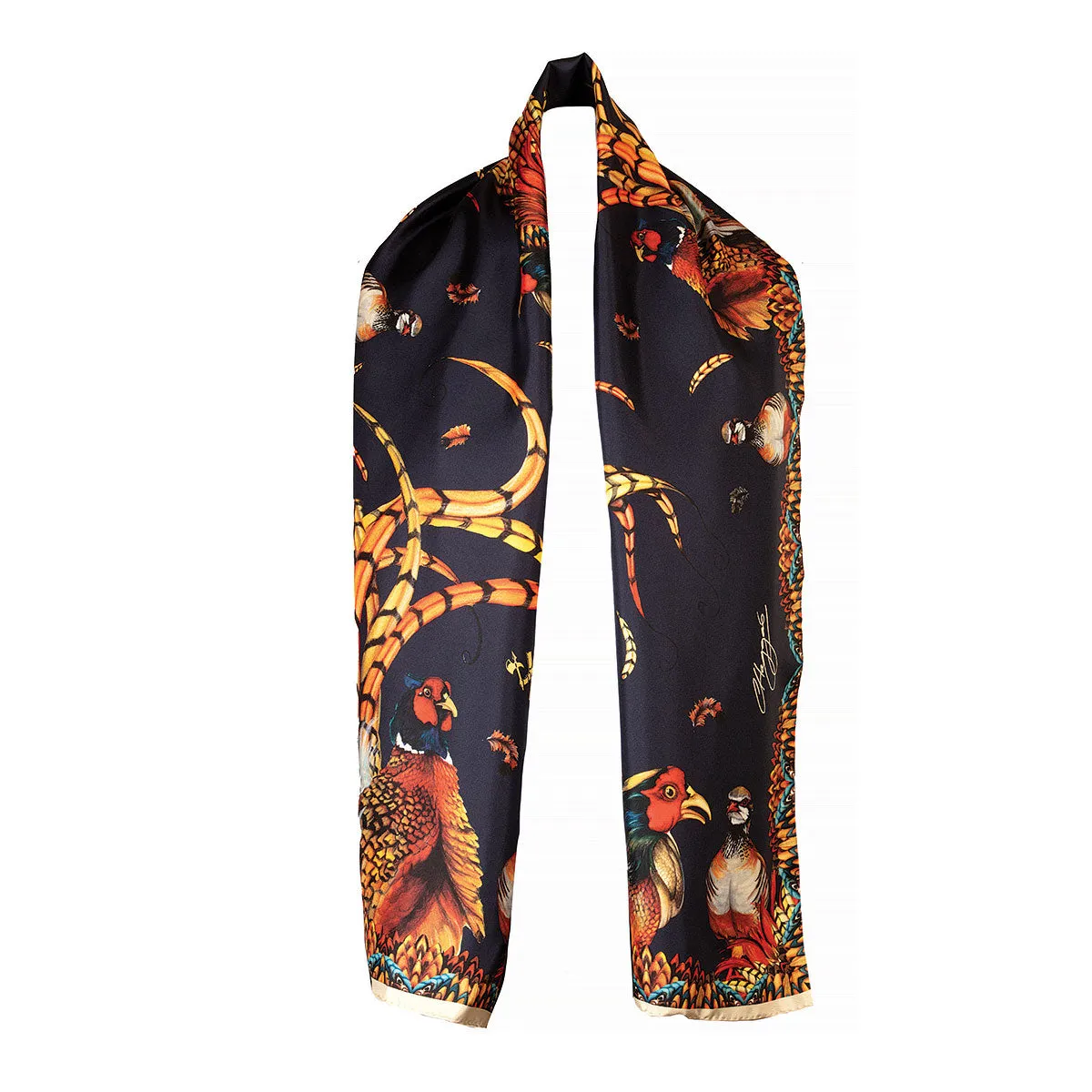 Heads or Tails Navy Classic Silk Scarf