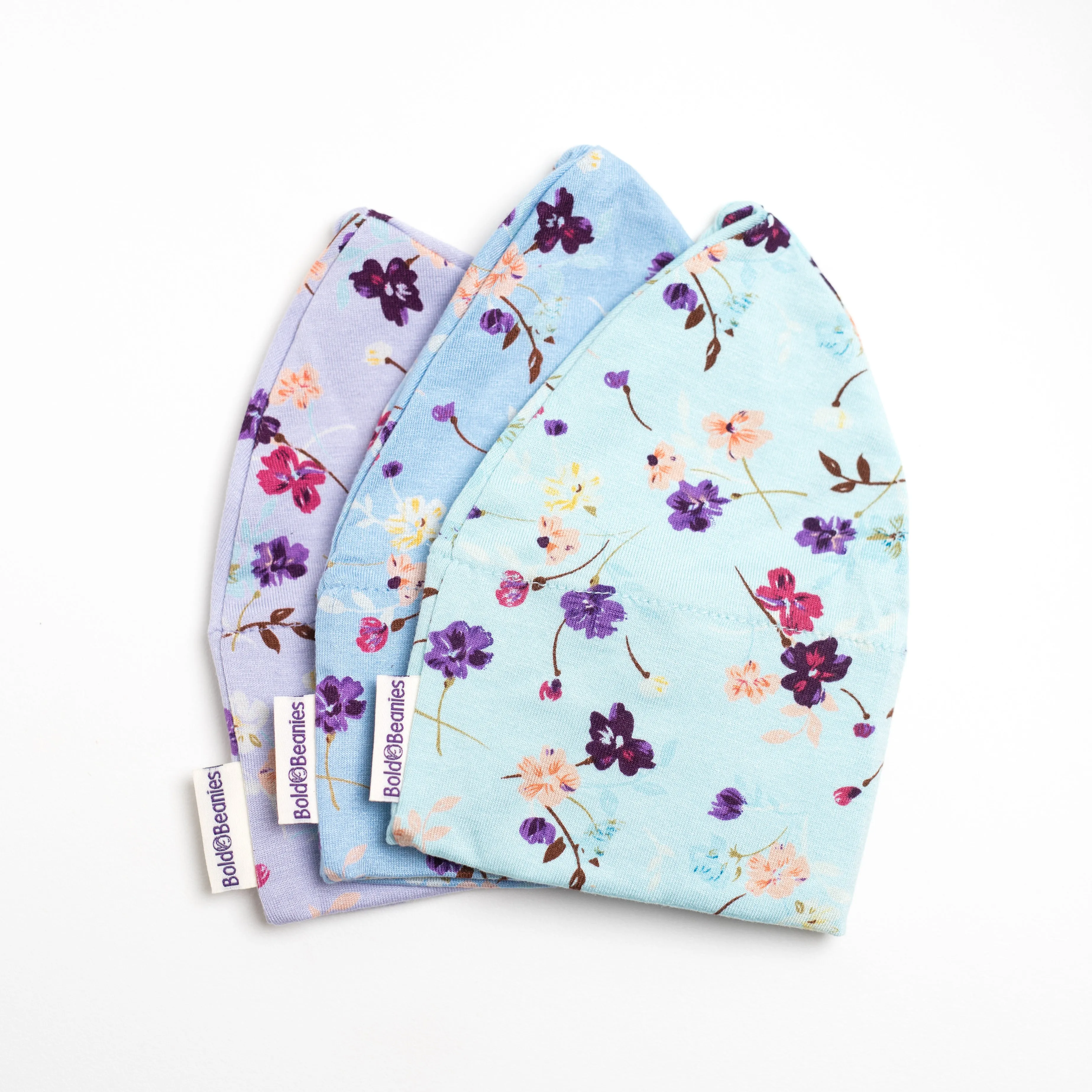 Helen Print Chemo Hair Loss Beanie in Cornflower