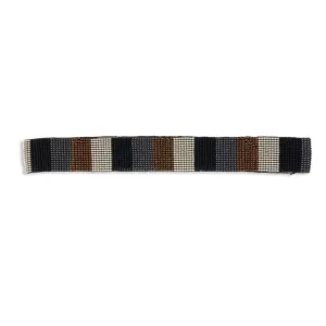 Ink   Alloy IA SBHB0301BL Ryan color block beaded stretch hatband black and white