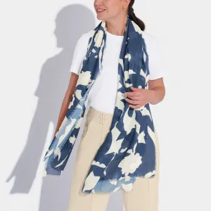 Katie Loxton Printed Scarf Abstract Floral Navy