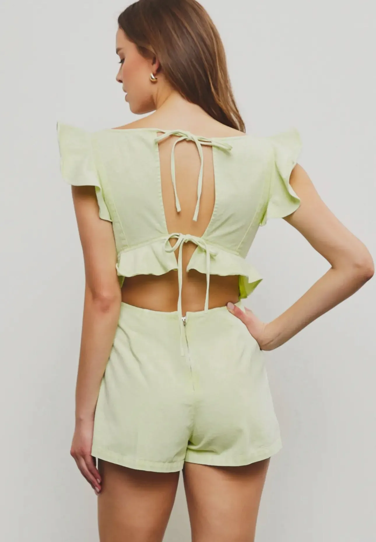 Lemon Lime Dainty Ties Romper