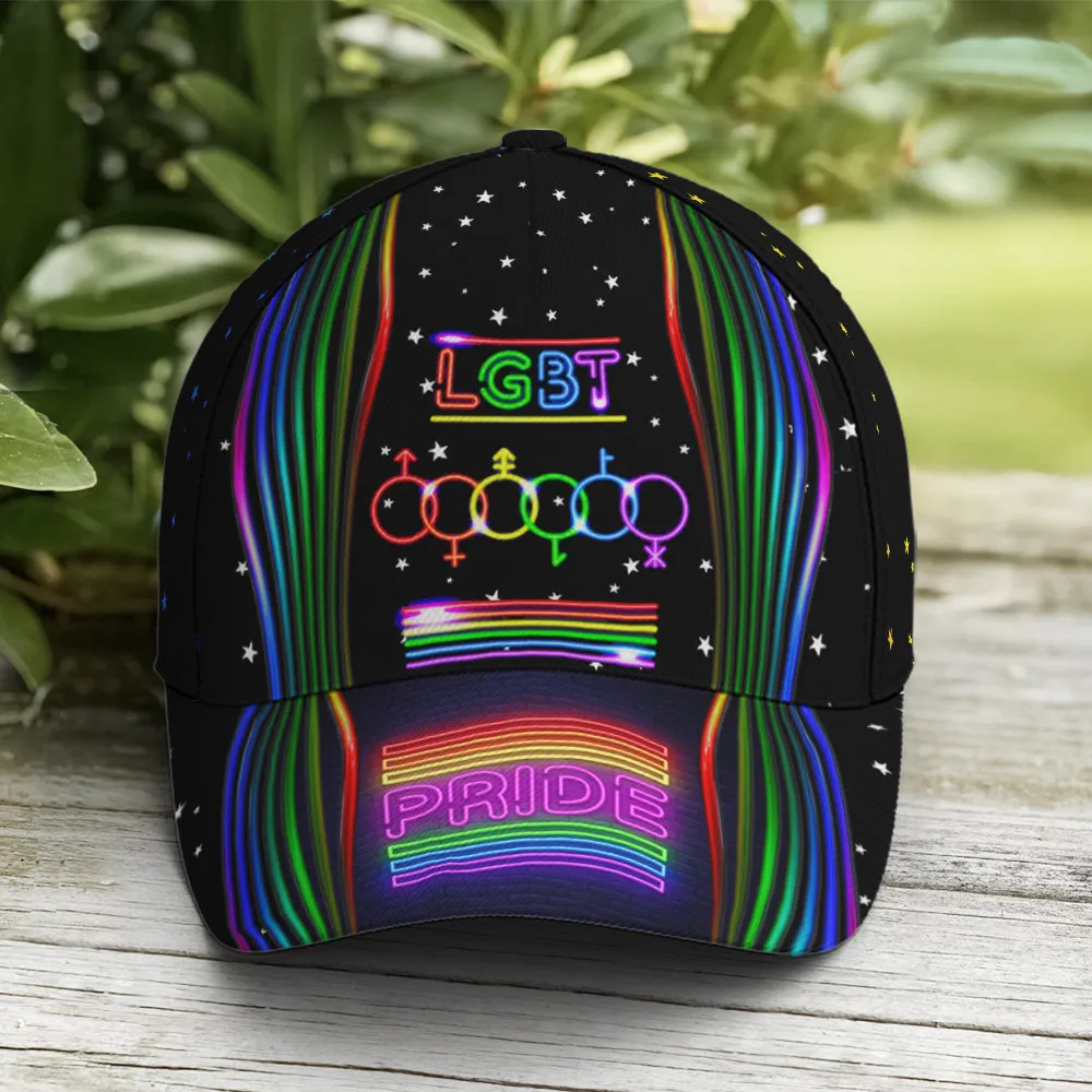 LGBT Pride Neon Style Baseball Cap Coolspod