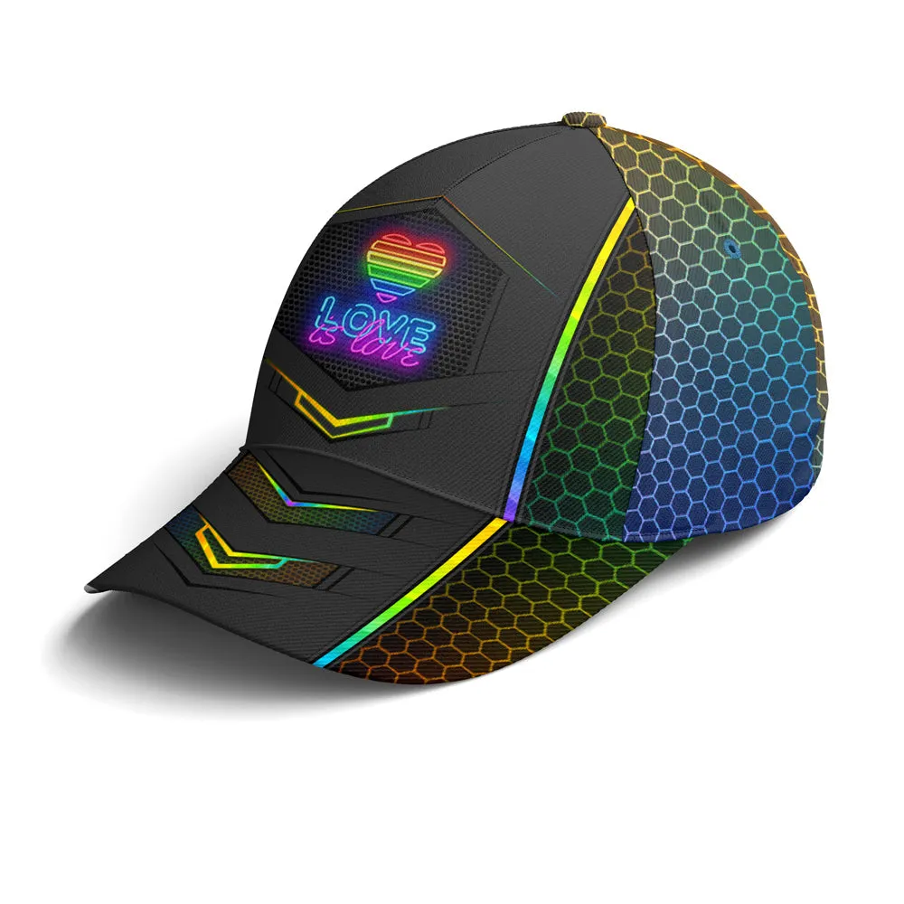 LGBTQ Hexagon Neon Pattern Baseball Cap Coolspod