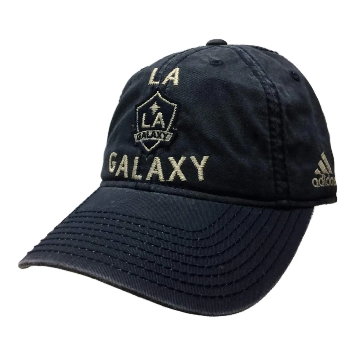 Los Angeles Galaxy Adidas Navy Adjustable Relaxed Strapback Baseball Hat Cap