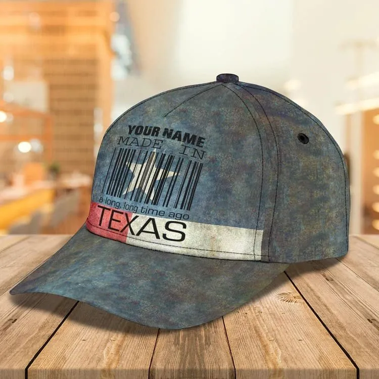 Made in Texas 3D Classic Cap for Women and Man, Texas Map Hat for Him