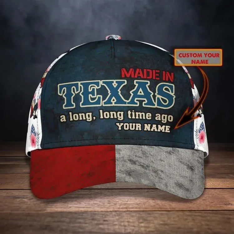 Made in Texas 3D Classic Cap for Women and Man, Texas Map Hat for Him