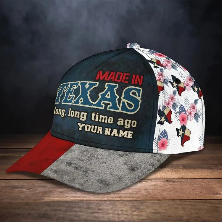 Made in Texas 3D Classic Cap for Women and Man, Texas Map Hat for Him