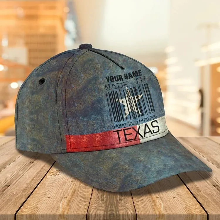 Made in Texas 3D Classic Cap for Women and Man, Texas Map Hat for Him