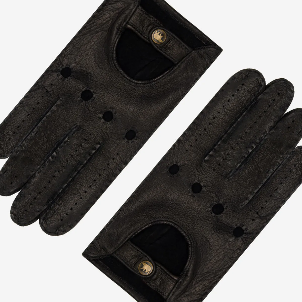 Marcello (black) – Luxurious Italian peccary driving gloves