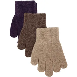 Mikk-Line Nightshade-Chocolate Chip-Doeskin Magic Gloves w. Lurex 3-pack