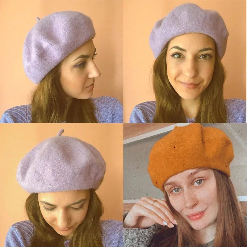 Multi-color Chic Classic French Style Winter Beret Hats