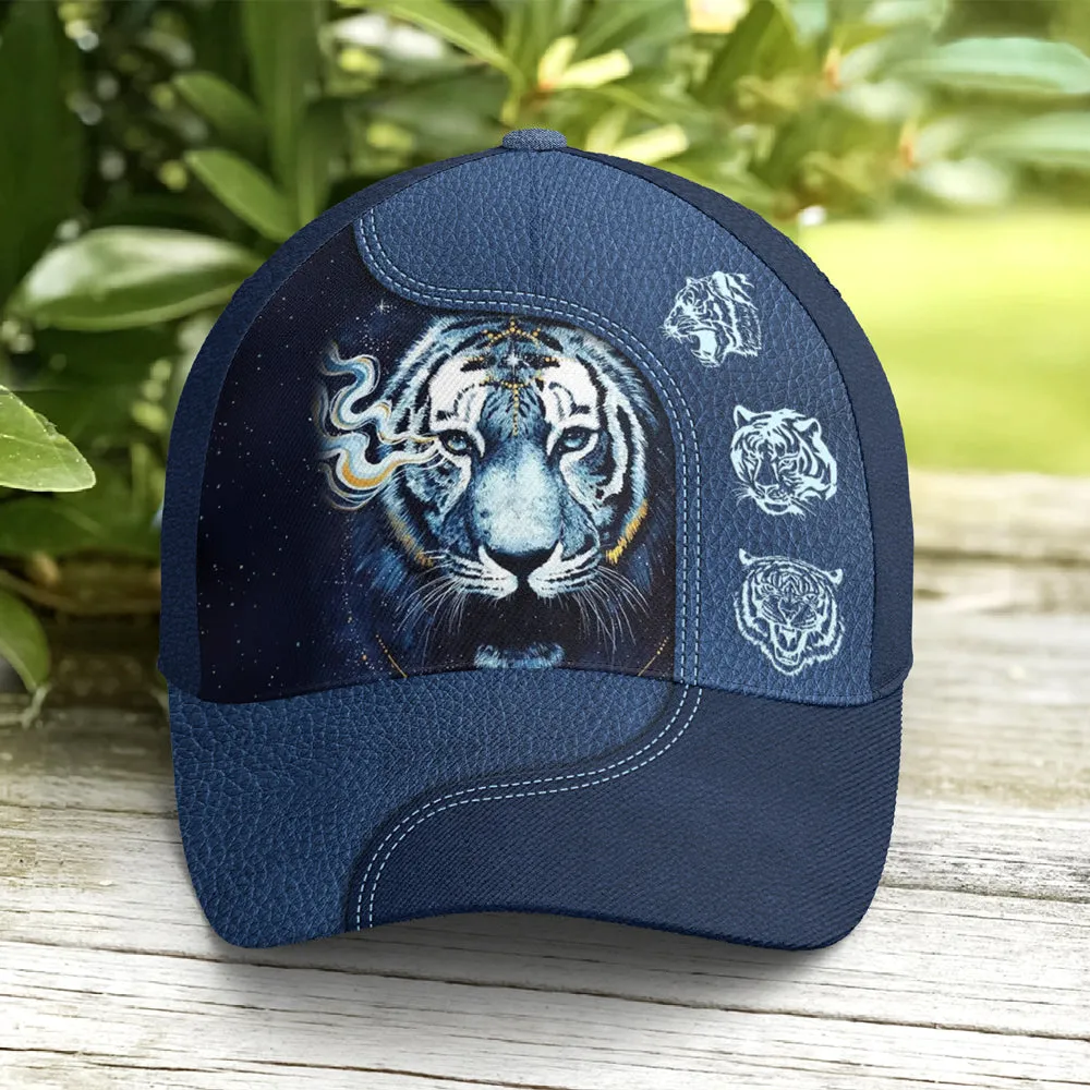 Navy Blue Darkness Moonlight Tiger Baseball Cap Coolspod