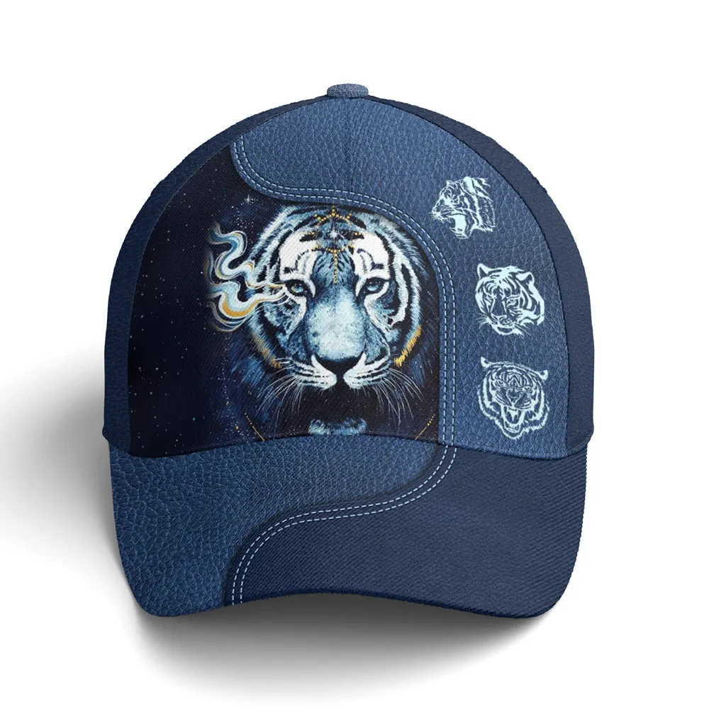 Navy Blue Darkness Moonlight Tiger Baseball Cap Coolspod