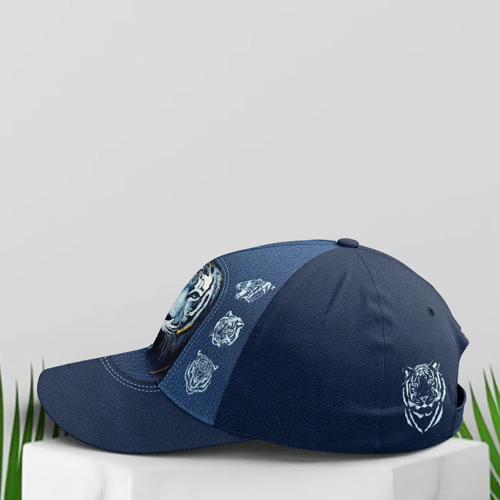 Navy Blue Darkness Moonlight Tiger Baseball Cap Coolspod