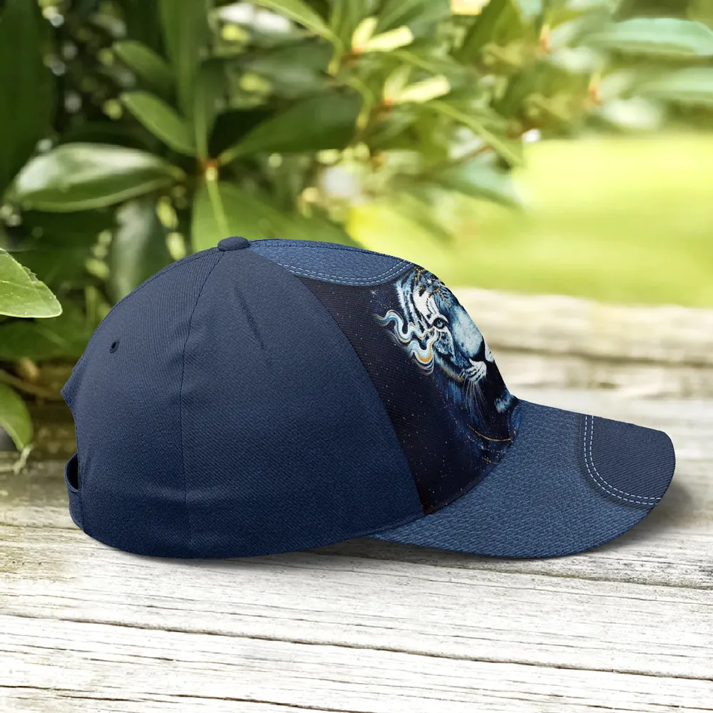 Navy Blue Darkness Moonlight Tiger Baseball Cap Coolspod