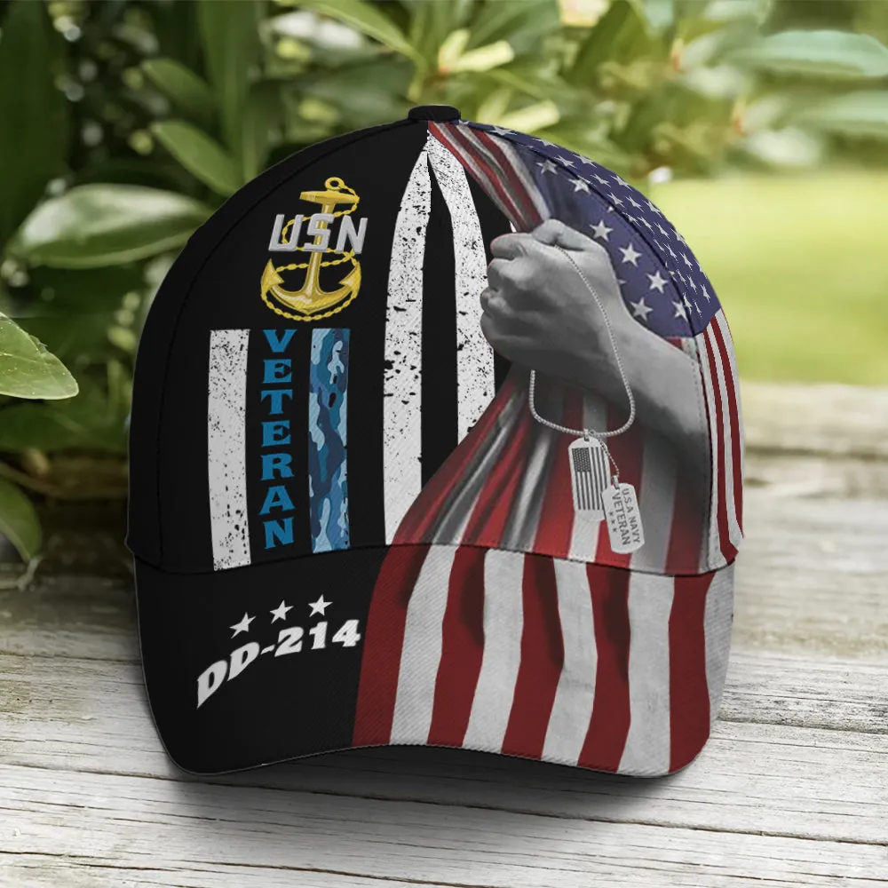 Navy Veteran Flag Pattern Baseball Cap Coolspod