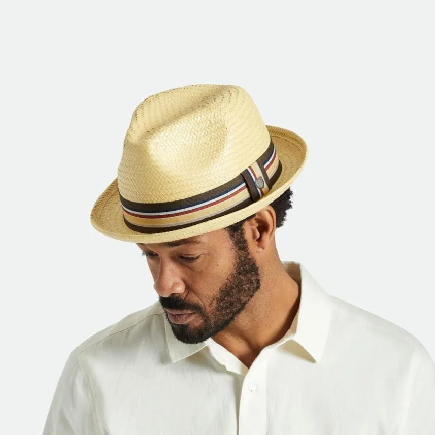 Old-World Straw Fedora-Tan