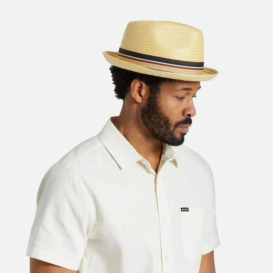 Old-World Straw Fedora-Tan