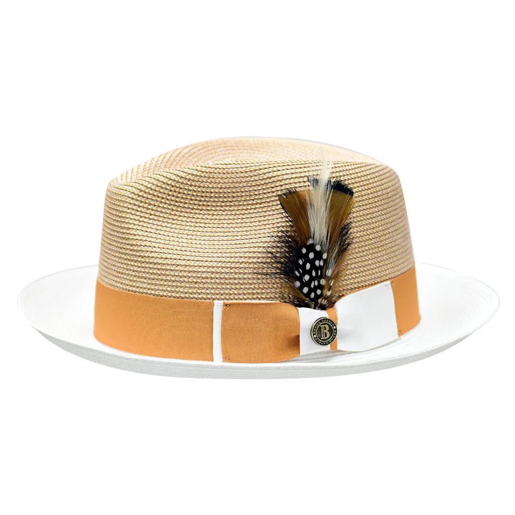 Old-World Two-Tone Straw Fedora