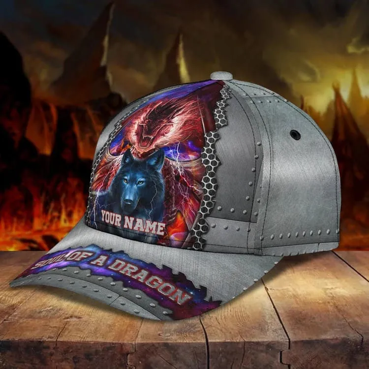 Personalized Dragon Cap American Flag Art Dragon Hat for Him