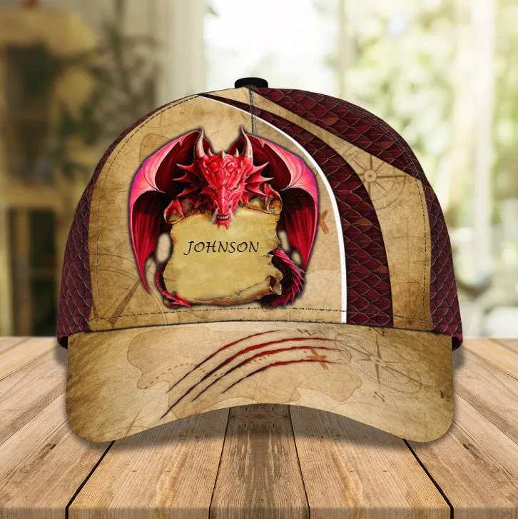 Personalized Dragon Cap American Flag Art Dragon Hat for Him