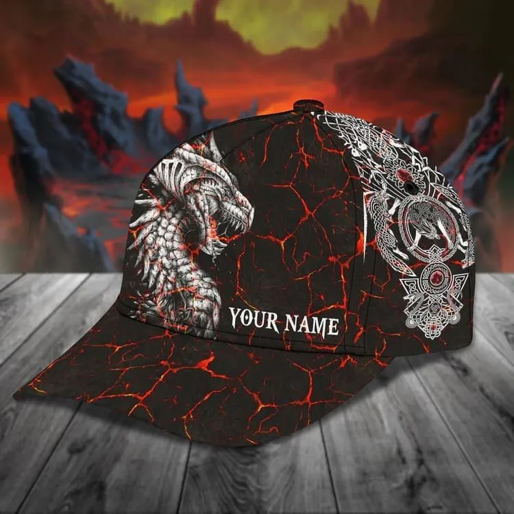 Personalized Dragon Cap American Flag Art Dragon Hat for Him