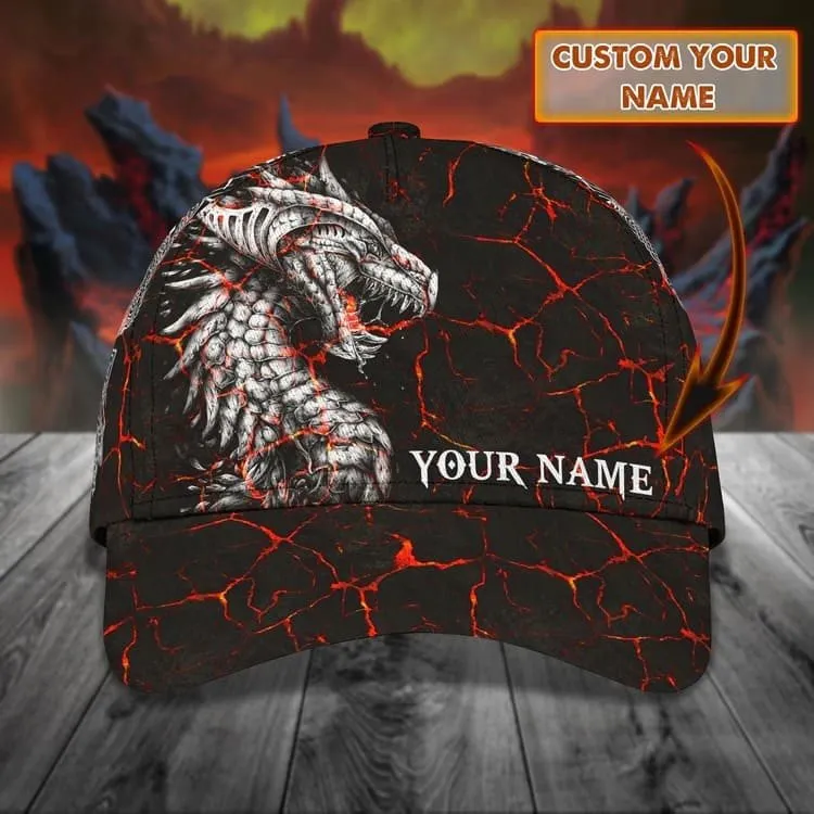 Personalized Dragon Cap American Flag Art Dragon Hat for Him