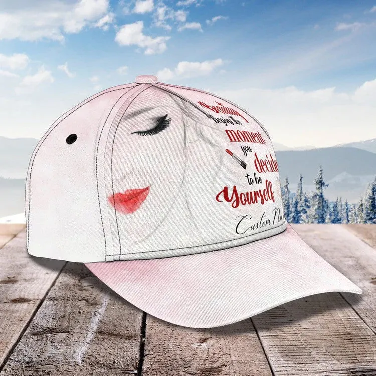 Personalized Makeup Beauty 3D Baseball Cap for Makeup Girl, Makeup Beauty Hat for Her