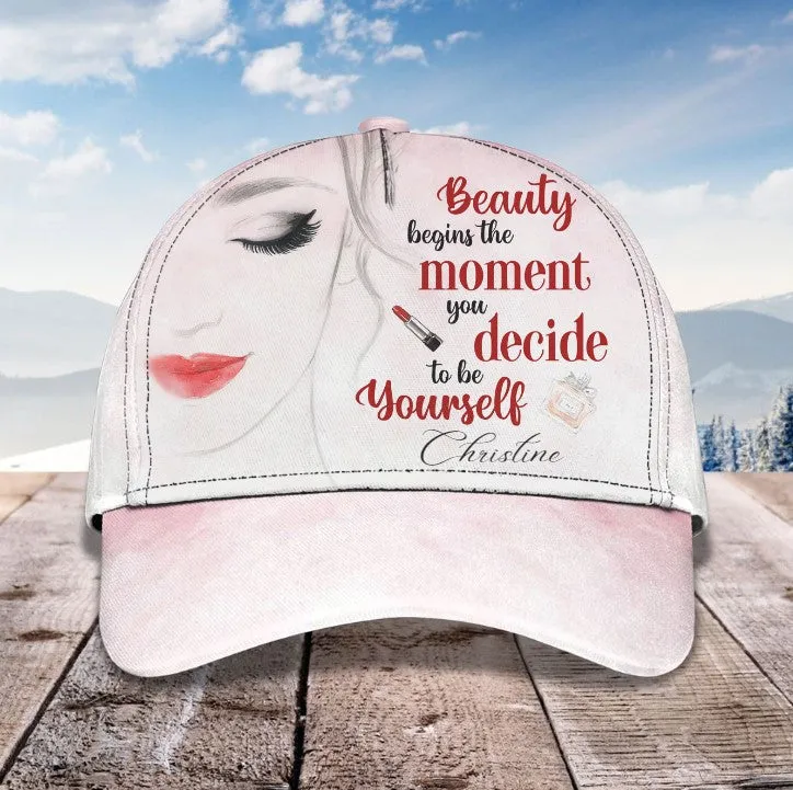 Personalized Makeup Beauty 3D Baseball Cap for Makeup Girl, Makeup Beauty Hat for Her