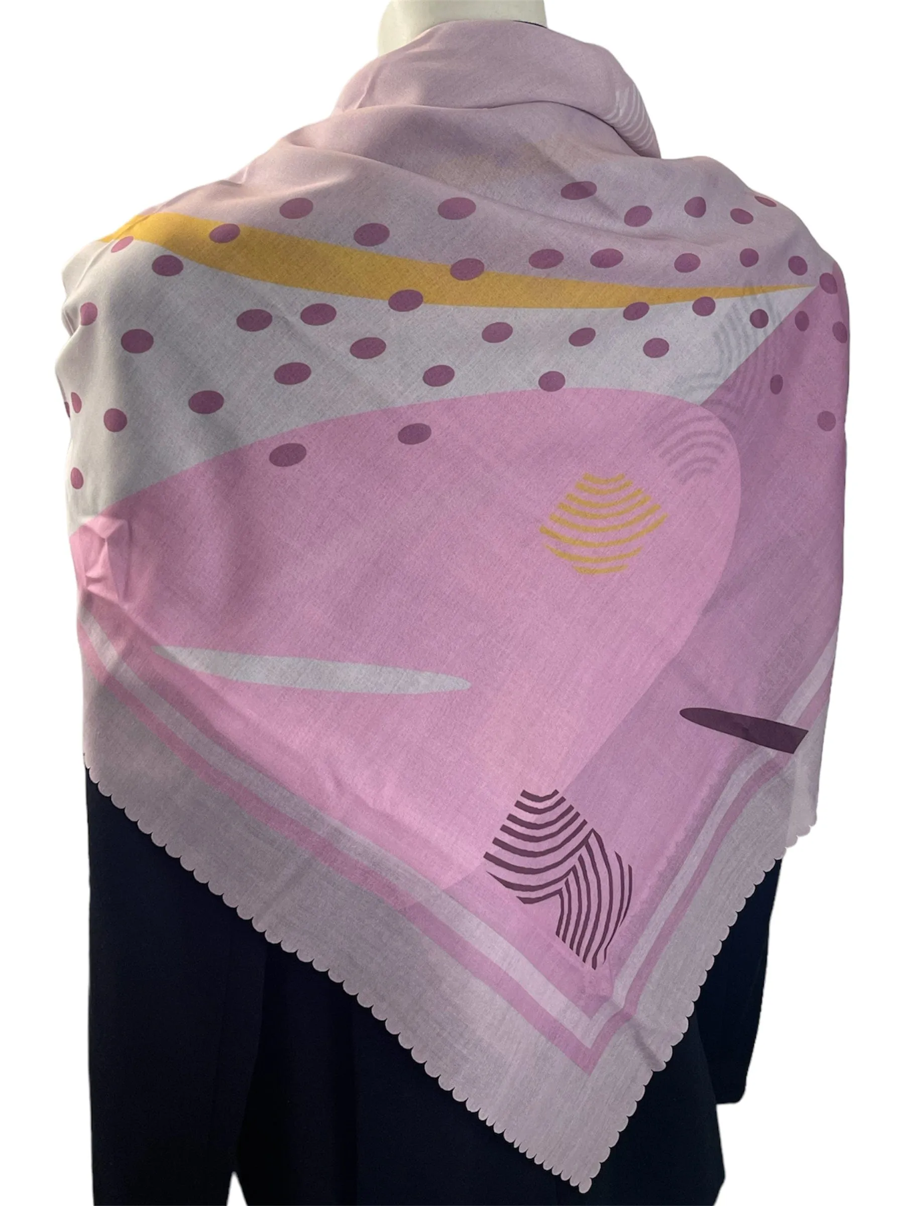 Pink Lilac Pastel Scarf -Square Scarf w Gift Box