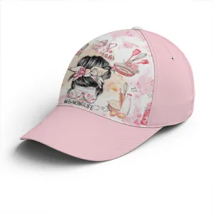 Pinky Baking Life Bun Hair Mom Baseball Cap Coolspod