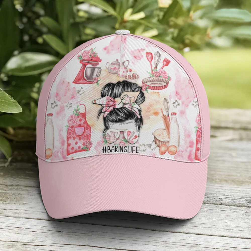 Pinky Baking Life Bun Hair Mom Baseball Cap Coolspod