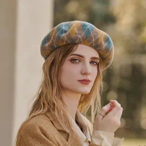 Rich and Preppy Vibe Plaid Beret Hats for Women