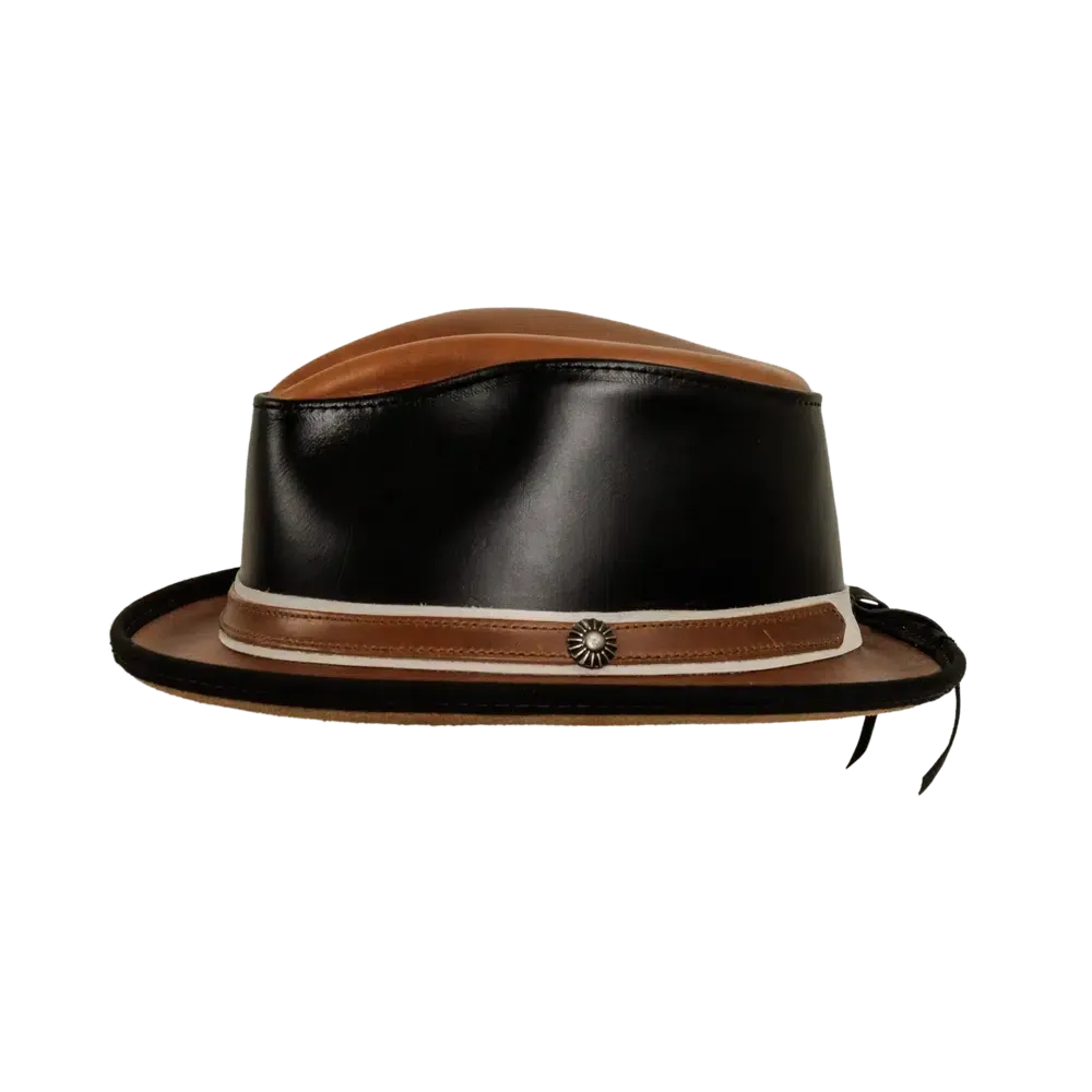 Rocky | Mens Leather Fedora Hat