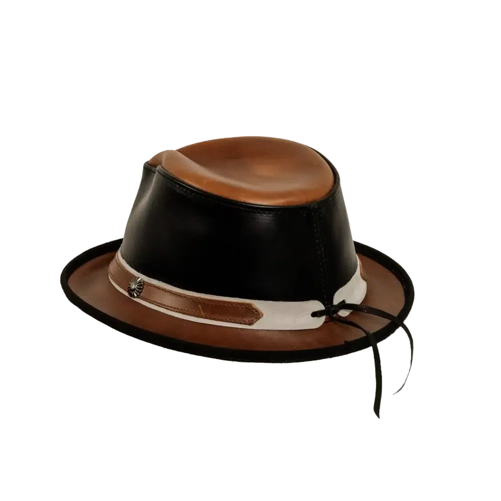 Rocky | Mens Leather Fedora Hat