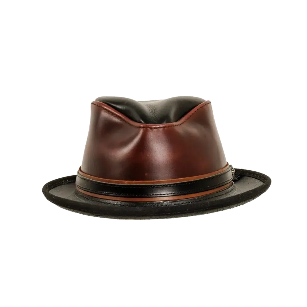 Rocky | Mens Leather Fedora Hat