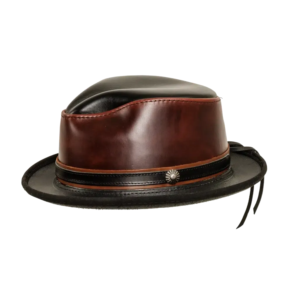 Rocky | Mens Leather Fedora Hat