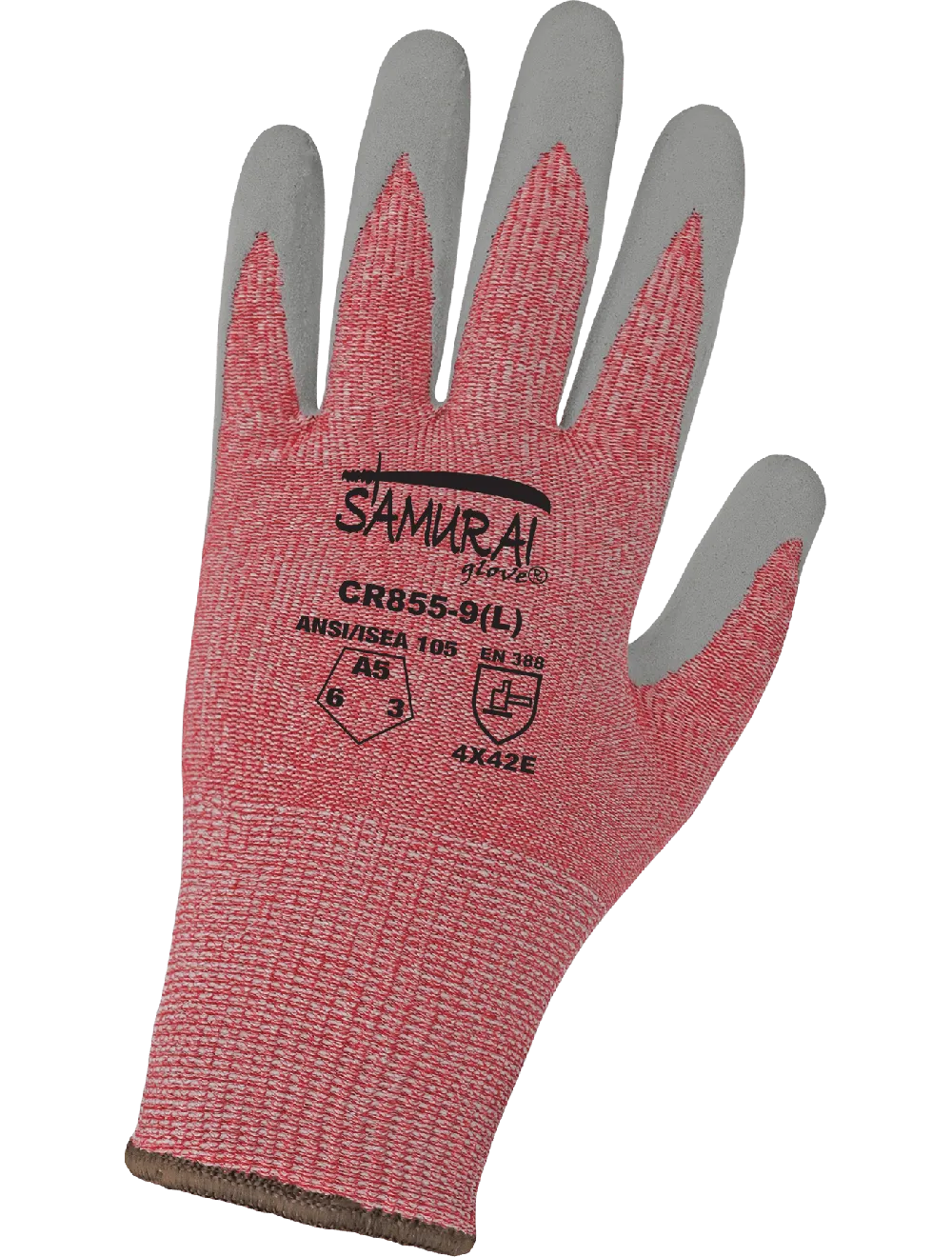 Samurai Glove® Tuffalene® UHMWPE Cut Resistant 13-Gauge Gloves with a Silicone-Coated Palm - CR855