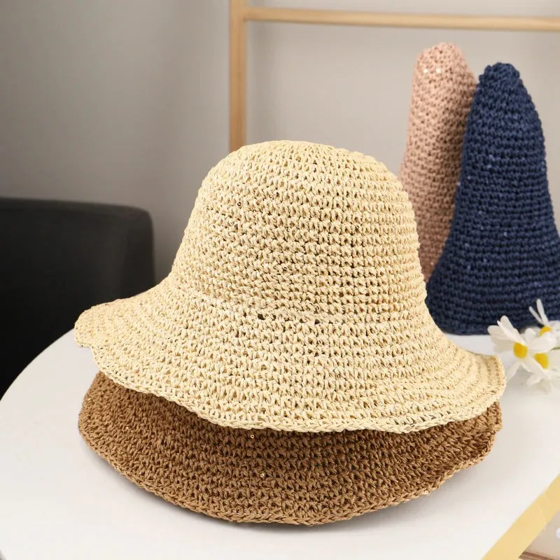 Simply Chic Foldable Floppy Summer Bucket Straw Hats