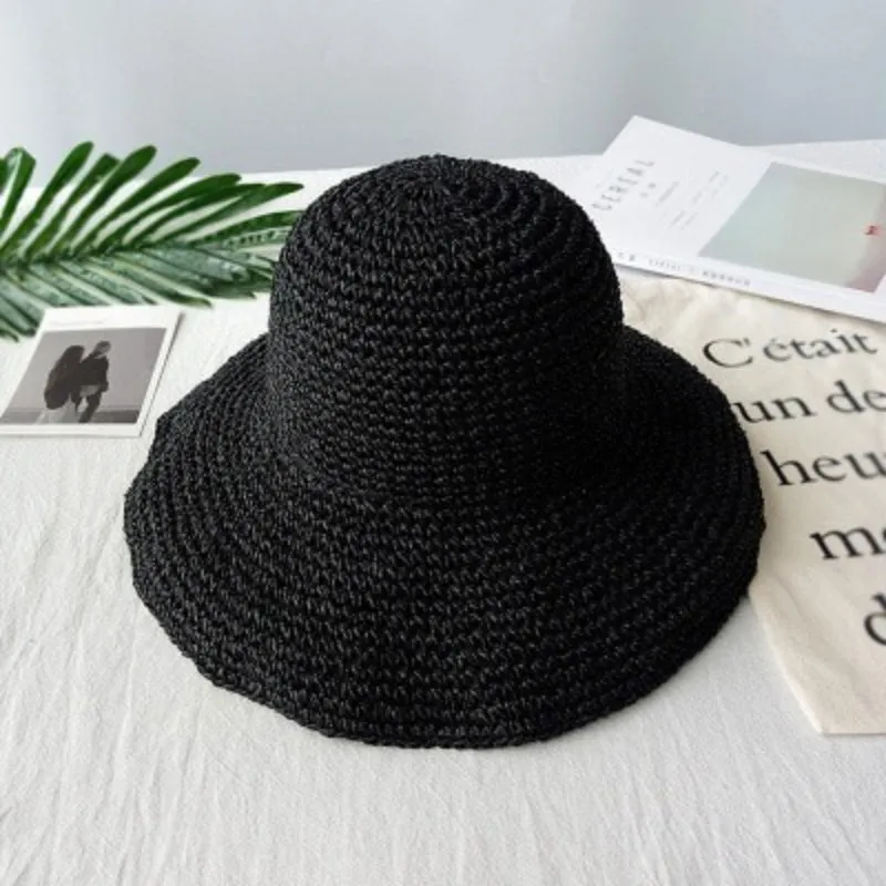 Simply Chic Foldable Floppy Summer Bucket Straw Hats