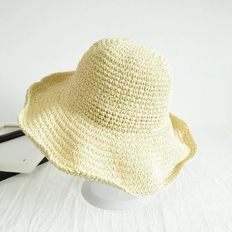 Simply Chic Foldable Floppy Summer Bucket Straw Hats