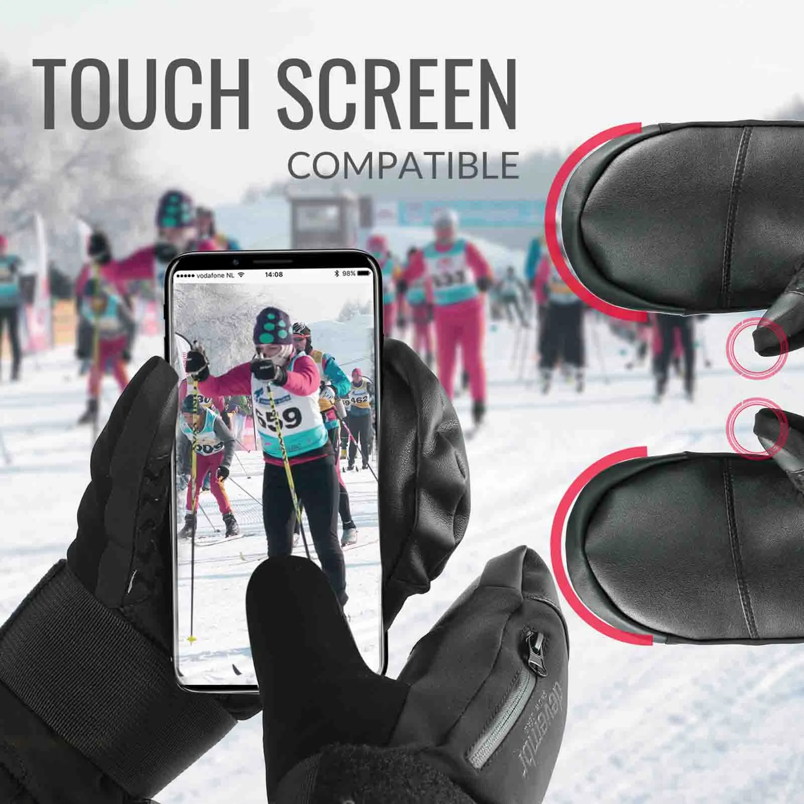 Snowboard & Ski Mittens with Removable Wrist Guard