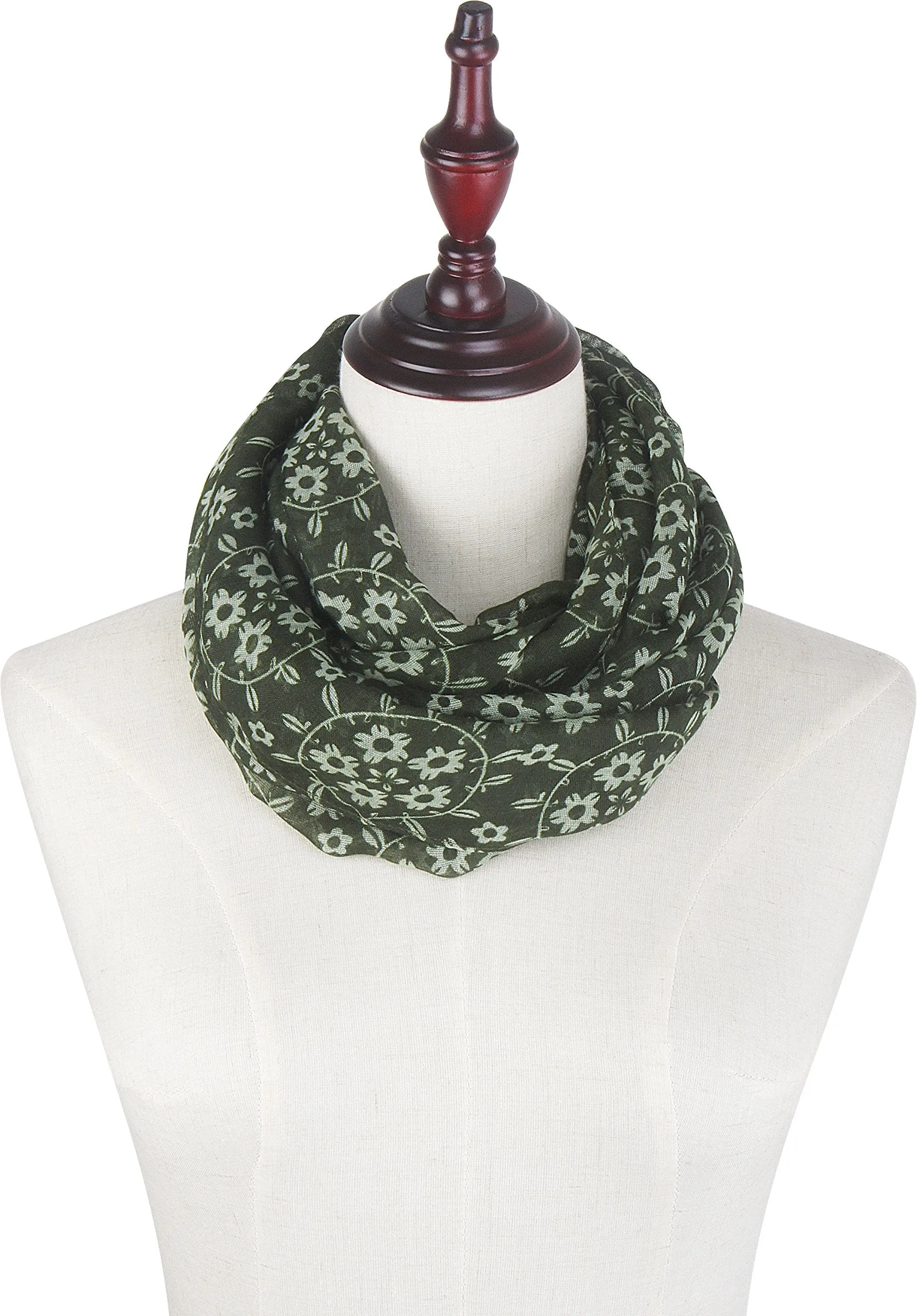 Soft Light Weight Sunflower Floral Elegant Sheer Infinity Scarf