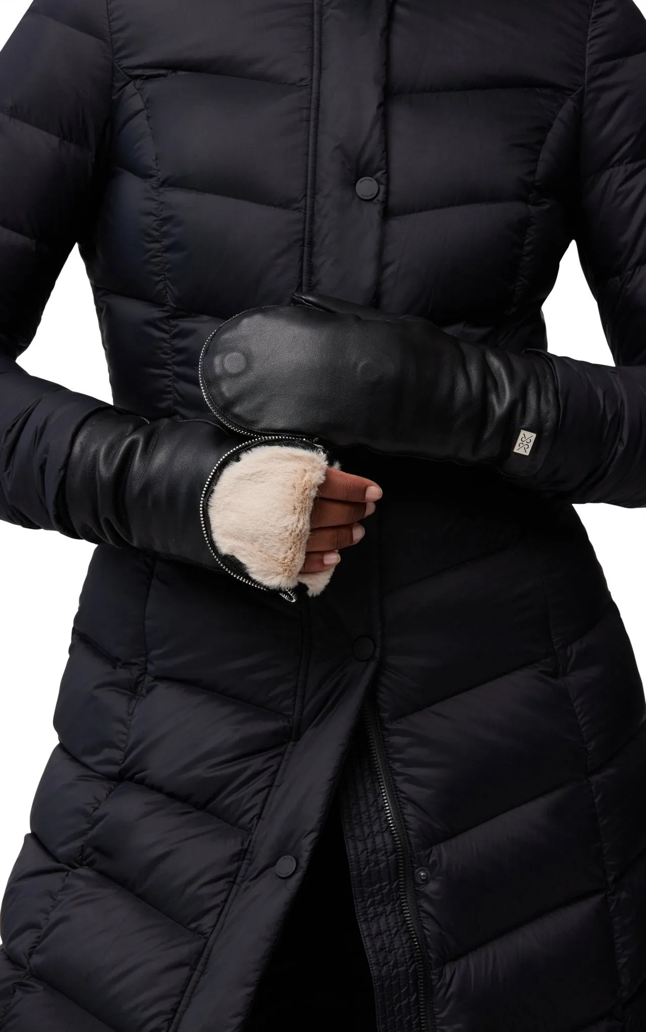 SOIA&KYO BETRICE - Faux Fur-Lined Leather Gloves