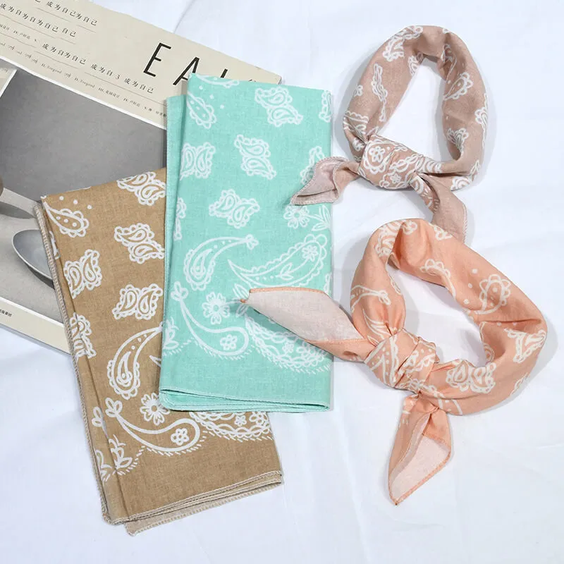 Square Head Scarves for Women Neck Hair Scarves Hair Bandanas-22 x 22