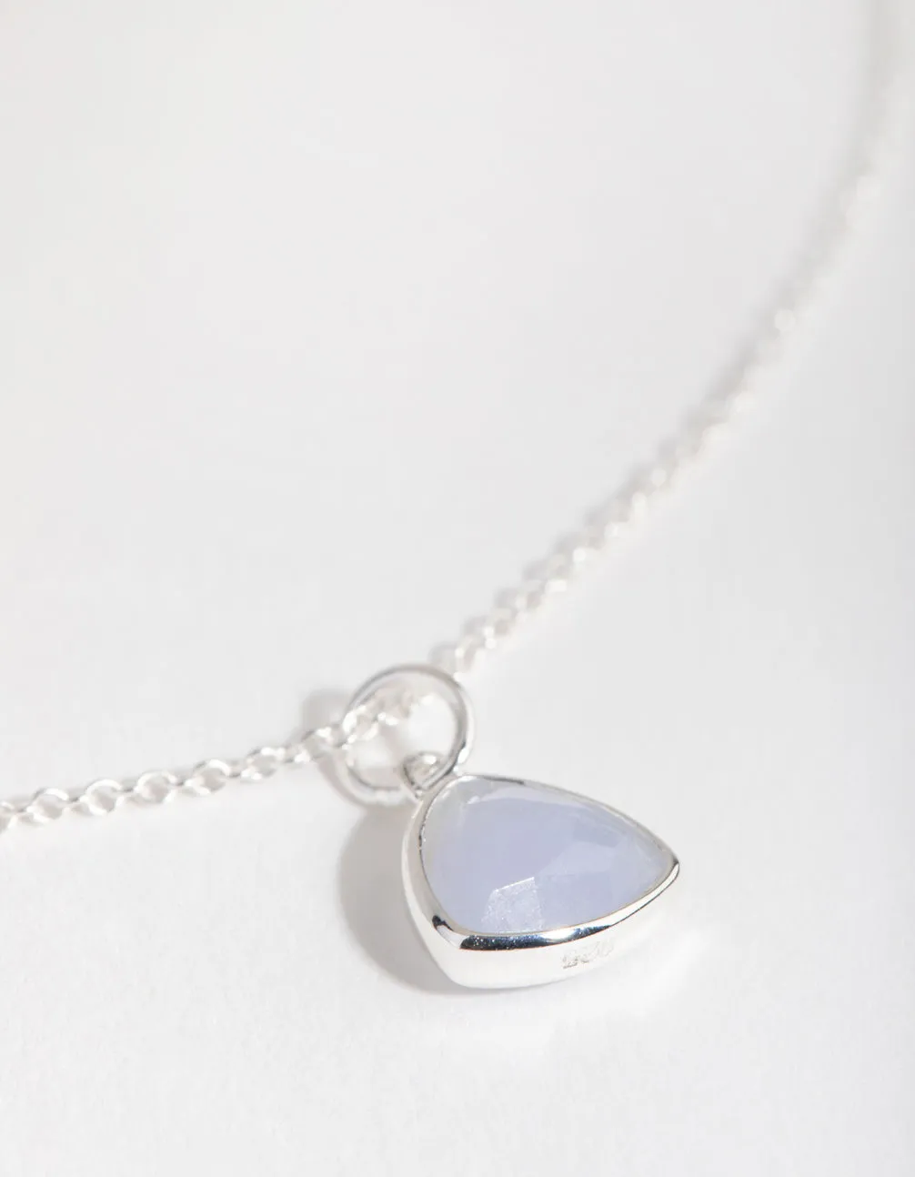 Sterling Silver Blue Lace Agate Facet Necklace