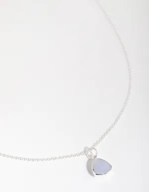 Sterling Silver Blue Lace Agate Facet Necklace