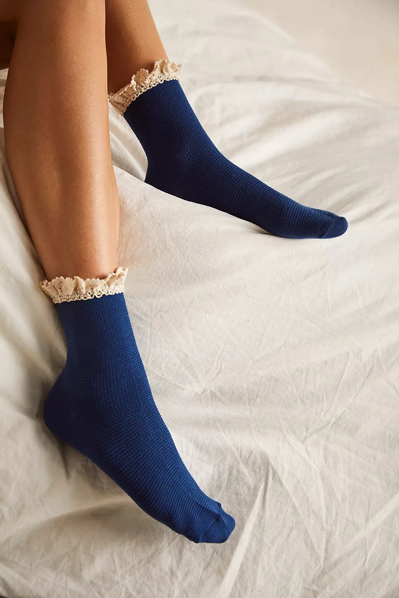 The Beloved Waffle Knit Ankle Sock by Free People - Various Colours