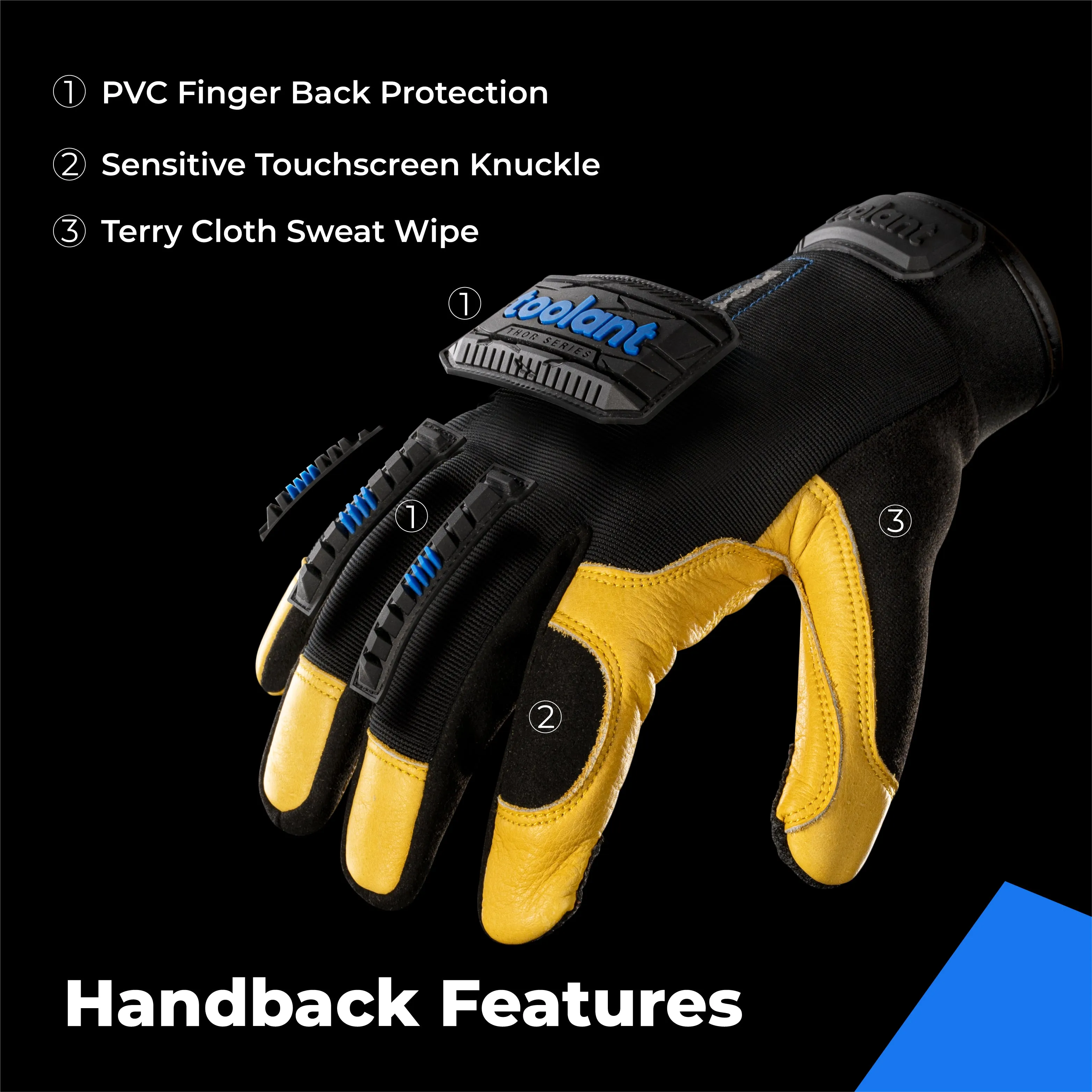 Thor Pro Mechanic Gloves Heavy Duty, with Impact Protection and Vibration Absorption, Snug Fit & Durable